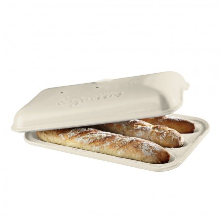 Emile Henry kerámia baguette sütőforma (krémszínű) - Emile Henry kerámia kenyérsütő formák